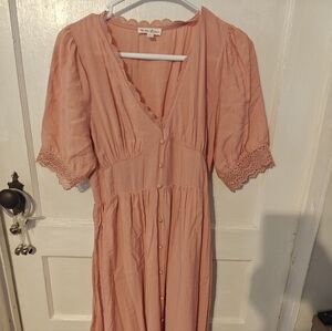 Coral  Midi Dress